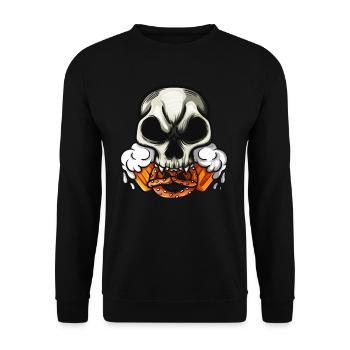 Skull Bretzel Bière Dicton Munich - Sweat-shirt Unisexe - noir - Devant - Alina (178cm) & Michal (187cm)