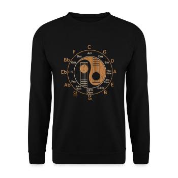 Yin Yang Acoustic Guitar Guitarist Guitar Chords - Sweat-shirt Unisexe - noir - Devant - Alina (178cm) & Michal (187cm)