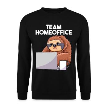Team Home Office Sloth Home Office Ordinateur portable - Sweat-shirt Unisexe - noir - Devant - Alina (178cm) & Michal (187cm)