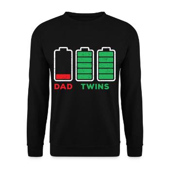 Dad Low Charge Battery Twins Full Charge Battery - Unisex Sweatshirt - black - Front - Alina (178cm) & Michal (187cm)