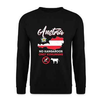 Pas de kangourous en Autriche - Sweat-shirt Unisexe - noir - Devant - Alina (178cm) & Michal (187cm)