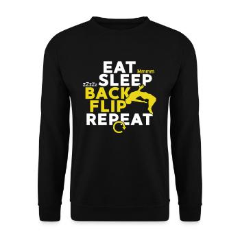 Eat Sleep Backflip Repeat Cascades Gymnastics - Sweat-shirt Unisexe - noir - Devant - Alina (178cm) & Michal (187cm)