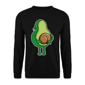 Avocado Ass Scratch Butt Avocado Lover Vegan - Unisex Pullover - Schwarz - Vorne - Alina (178cm) & Michal (187cm)