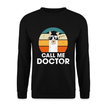 Call Me Doctor Llama Doctor Degree University - Sweat-shirt Unisexe - noir - Devant - Alina (178cm) & Michal (187cm)