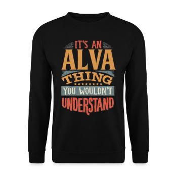 It's An Alva Thing You Wouldn't Understand - Alva - Unisex Sweatshirt - black - Front - Alina (178cm) & Michal (187cm)