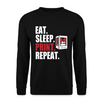 Eat Sleep Print Repeat 3 D Printing 3 D Printer - Unisex Sweatshirt - black - Front - Alina (178cm) & Michal (187cm)
