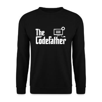 The Codefather Developer Coder Programmer Computer - Unisex Pullover - Schwarz - Vorne - Alina (178cm) & Michal (187cm)