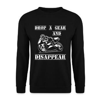 Laissez tomber un engrenage et faites disparaître le motard moto - Sweat-shirt Unisexe - noir - Devant - Alina (178cm) & Michal (187cm)