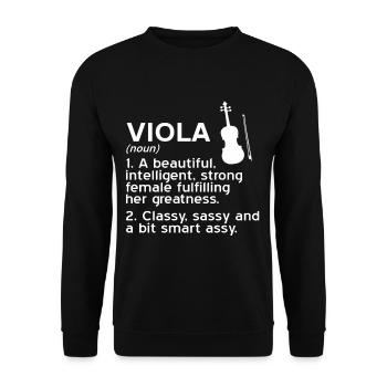 Bratsche – Viola Definition - Unisex Pullover - Schwarz - Vorne - Alina (178cm) & Michal (187cm)