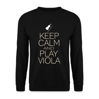 Keep Calm Play Viola - Unisex Pullover - Schwarz - Vorne - Alina (178cm) & Michal (187cm)