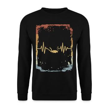 Vintage Heartbeat Diver ECG Plongée sous-marine - Sweat-shirt Unisexe - noir - Devant - Alina (178cm) & Michal (187cm)