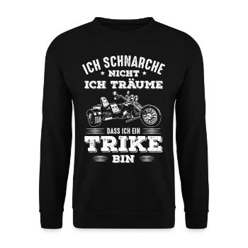 Ich träume dass ich ein Trike bin - Unisex Pullover - Schwarz - Vorne - Alina (178cm) & Michal (187cm)