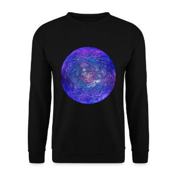 Kosmische Kugel Om Symbol Blume Des Lebens Weltall - Unisex Pullover - Schwarz - Vorne - Alina (178cm) & Michal (187cm)
