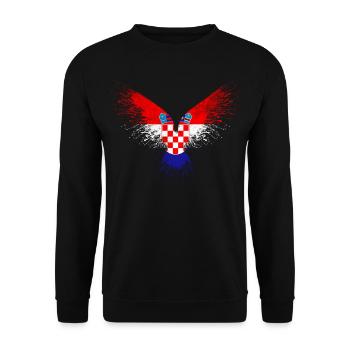 Croatia Flag - Unisex Sweatshirt - black - Front - Alina (178cm) & Michal (187cm)