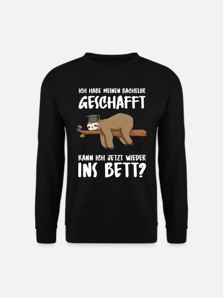 Bachelor geschafft Abschluss 2022 Faultier - Unisex Pullover - Schwarz