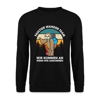 Faultier Wanderteam Faultier Wander Team - Unisex Pullover - Schwarz - Vorne - Alina (178cm) & Michal (187cm)