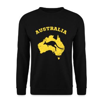 Kangaroo Australia Patriotic Vintage Carte - Sweat-shirt Unisexe - noir - Devant - Alina (178cm) & Michal (187cm)
