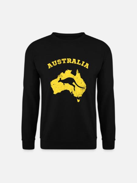 Kangaroo Australia Patriotic Vintage Carte - Sweat-shirt Unisexe - noir