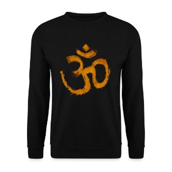 Om Symbol Zen Meditation Buddhismus Künstlerisch - Unisex Pullover - Schwarz - Vorne - Alina (178cm) & Michal (187cm)