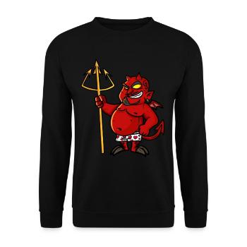 Diable en sous-vêtements - Costume d’Halloween - - Sweat-shirt Unisexe - noir - Devant - Alina (178cm) & Michal (187cm)