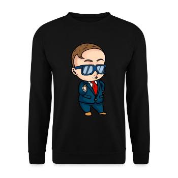 Funny T-shirt with a baby in a suit - Unisex Sweatshirt - black - Front - Alina (178cm) & Michal (187cm)