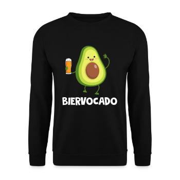 Biervocado Avocado Bier Party Alkohol Biertrinker - Unisex Pullover - Schwarz - Vorne - Alina (178cm) & Michal (187cm)