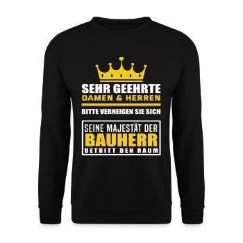 Bauherr - Unisex Pullover - Schwarz - Vorne - Alina (178cm) & Michal (187cm)