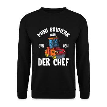Bauleiter Bauherr Walze Kinder Baustelle - Unisex Pullover - Schwarz - Vorne - Alina (178cm) & Michal (187cm)