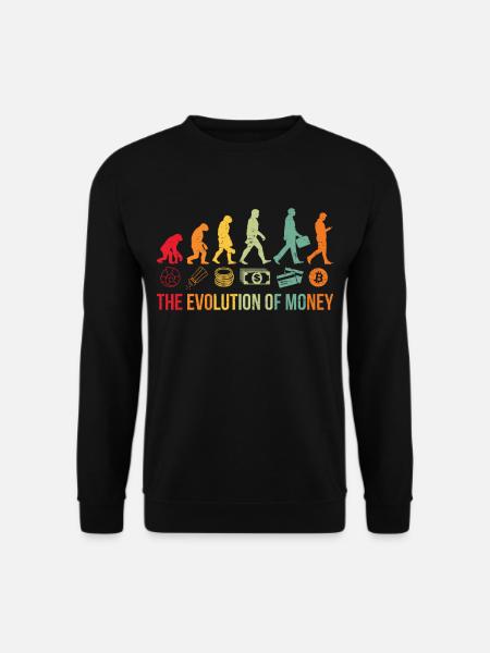 The Evolution Of Money BTC Bitcoin Crypto - Unisex Pullover - Schwarz
