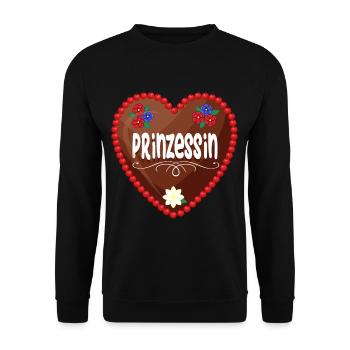 Trachten Ersatz Gwand Volksfest Dult Lebkuchenherz - Unisex Sweatshirt - black - Front - Alina (178cm) & Michal (187cm)