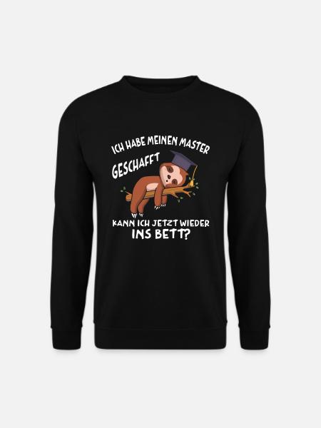 Master geschafft Abschluss 2022 Faultier - Unisex Pullover - Schwarz