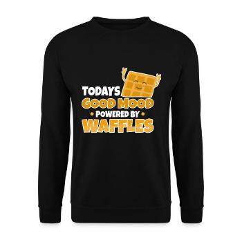 Powered by Waffles - Unisex Pullover - Schwarz - Vorne - Alina (178cm) & Michal (187cm)