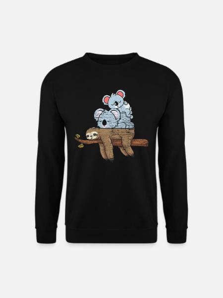 Faultier Koala Geschenk - Unisex Pullover - Schwarz