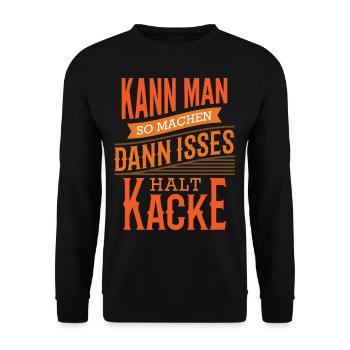 Lustige Sprüche Büro Baustelle Kann man so machen - Unisex Pullover - Schwarz - Vorne - Alina (178cm) & Michal (187cm)
