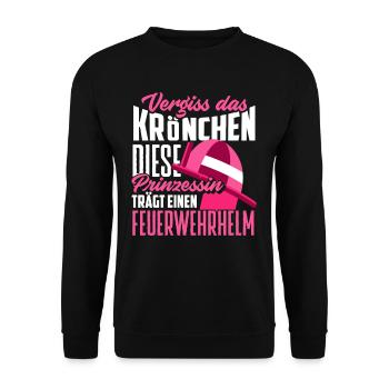 Mädchen Feuerwehrhelm Feuerwehr - Unisex Pullover - Schwarz - Vorne - Alina (178cm) & Michal (187cm)