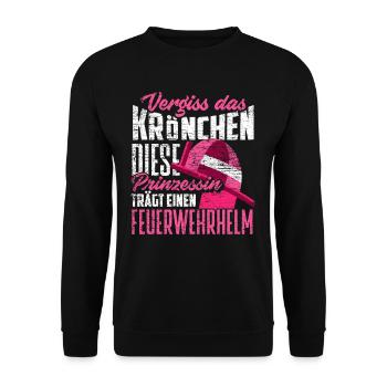 Frauen Feuerwehrfrau Feuerwehr - Unisex Pullover - Schwarz - Vorne - Alina (178cm) & Michal (187cm)