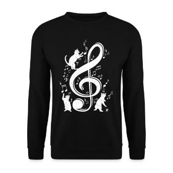 Clef Cat Violin Clef Kitten - Unisex Sweatshirt - black - Front - Alina (178cm) & Michal (187cm)
