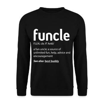 Men Cool funcle Definition Fun uncle - Unisex Sweatshirt - black - Front - Alina (178cm) & Michal (187cm)