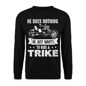 Trike Motor Tricycle Triker Tricycle Motorcycle - Unisex Sweatshirt - black - Front - Alina (178cm) & Michal (187cm)
