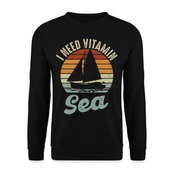 I Need Vitamin Sea Sailing - Unisex Pullover - Schwarz - Vorne - Alina (178cm) & Michal (187cm)