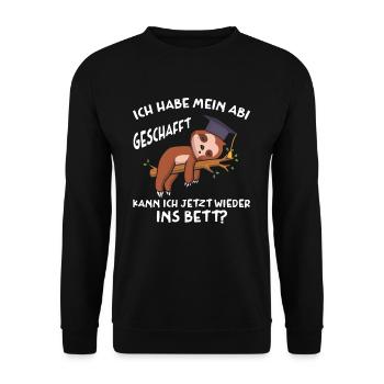 Abitur geschafft Abschluss 2022 - Unisex Pullover - Schwarz - Vorne - Alina (178cm) & Michal (187cm)