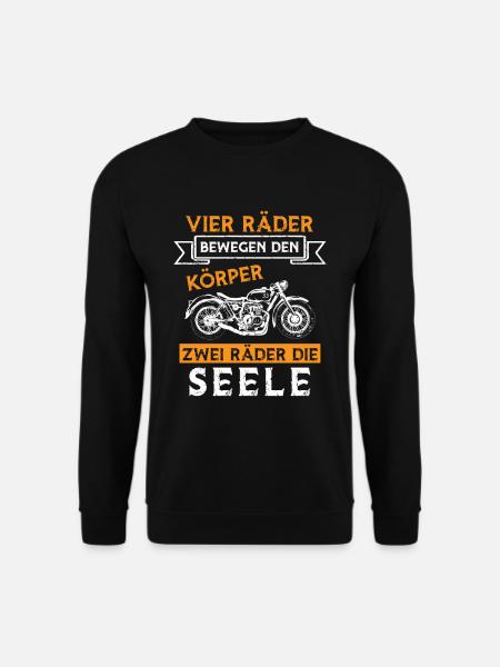 Vier Räder Bewegen Den Körper Zwei Räder Die Seele - Unisex Pullover - Schwarz