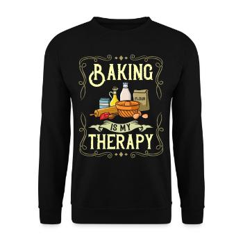 Backen Anfänger Rezepte Bäcker Mehl Bäckerei - Unisex Pullover - Schwarz - Vorne - Alina (178cm) & Michal (187cm)