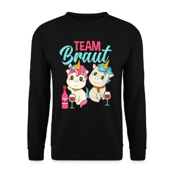 Team Braut - Unisex Pullover - Schwarz - Vorne - Alina (178cm) & Michal (187cm)