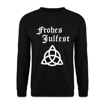 Germanen Heide Heiden Frohes Julfest Wikinger - Unisex Pullover - Schwarz - Vorne - Alina (178cm) & Michal (187cm)