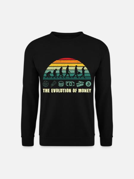 The Evolution Of Money BTC Bitcoin Crypto - Unisex Pullover - Schwarz