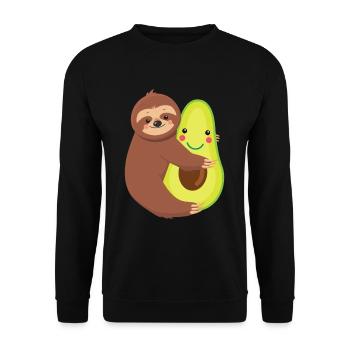 Paresseux paresseux étreignant avocat végétalien Amoureux des animaux - Sweat-shirt Unisexe - noir - Devant - Alina (178cm) & Michal (187cm)