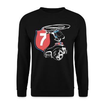 Boys Police 7th Birthday Children's Birthday - Unisex Sweatshirt - black - Front - Alina (178cm) & Michal (187cm)