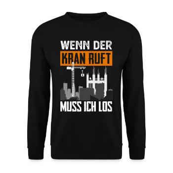 Kran - Unisex Pullover - Schwarz - Vorne - Alina (178cm) & Michal (187cm)