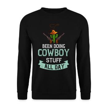 Cowboy Western Country - Unisex Pullover - Schwarz - Vorne - Alina (178cm) & Michal (187cm)